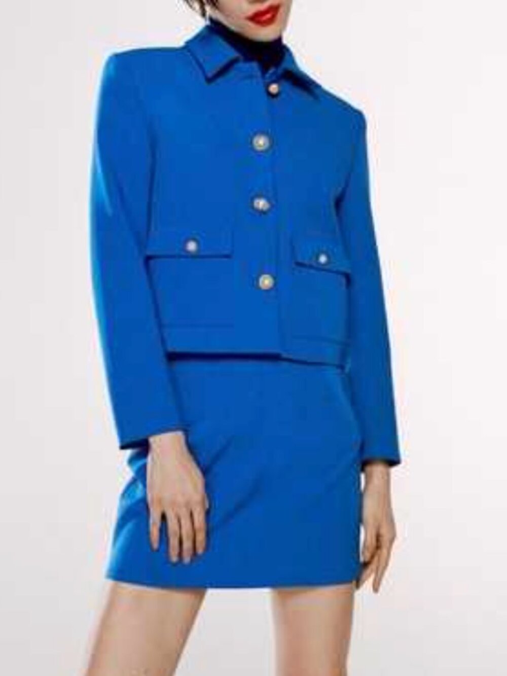 ✨ Zara Cobalt Blue Blazer & Mini Skirt Co-Ord Set – Size XS